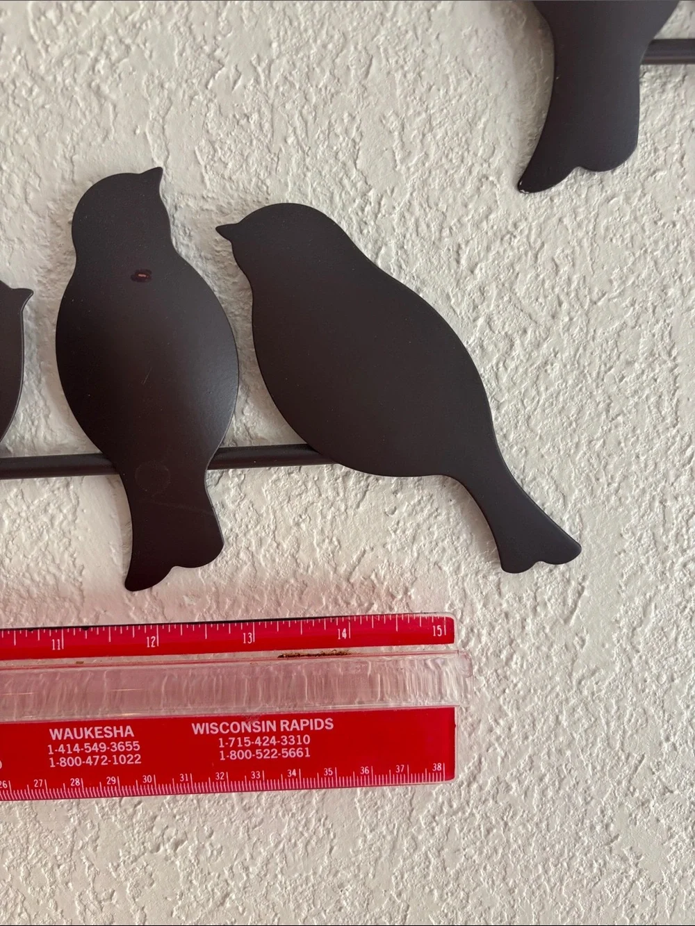 Two Brown Metal Bird Wall Art Hangings